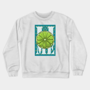 Lime fruit Retro Poster Crewneck Sweatshirt